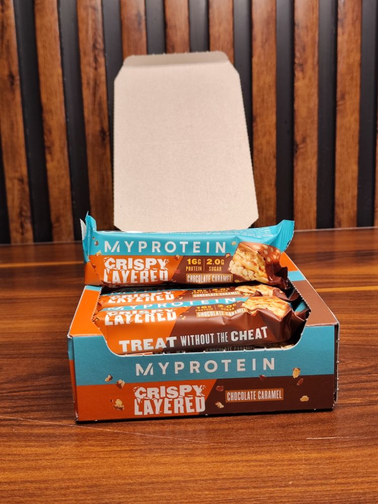 شکلات بار کاراملی برند مای پروتئین | Myprotein cryspy layared chocolate caramel - سم۷شاپ - sam۷shop