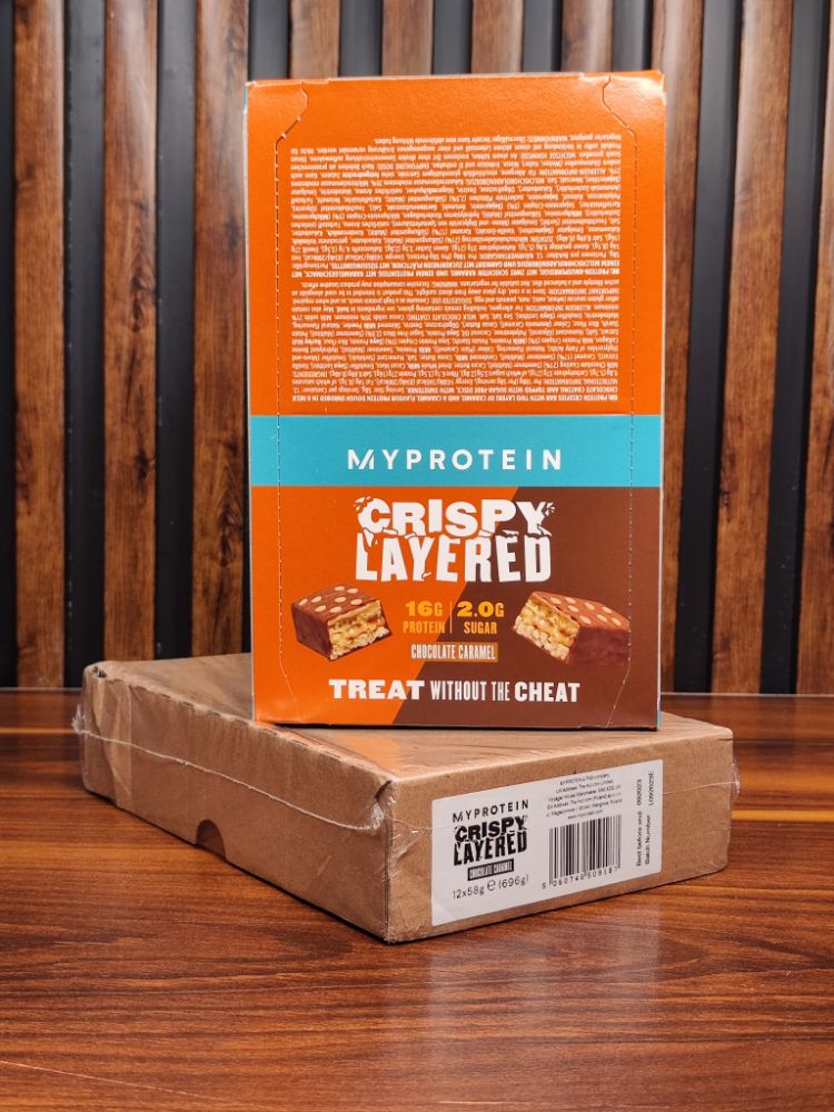 شکلات بار کاراملی برند مای پروتئین | Myprotein cryspy layared chocolate caramel - سم۷شاپ - sam۷shop