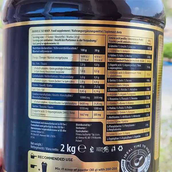 وی ایزوله آنابولیک کوین لورون | Kevin Levrone Anabolic Iso Whey - سم سون شاپ - sam۷shop